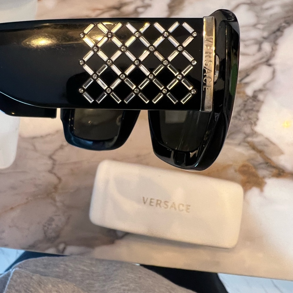 Versace Unisex Black Sunglasses with White Case